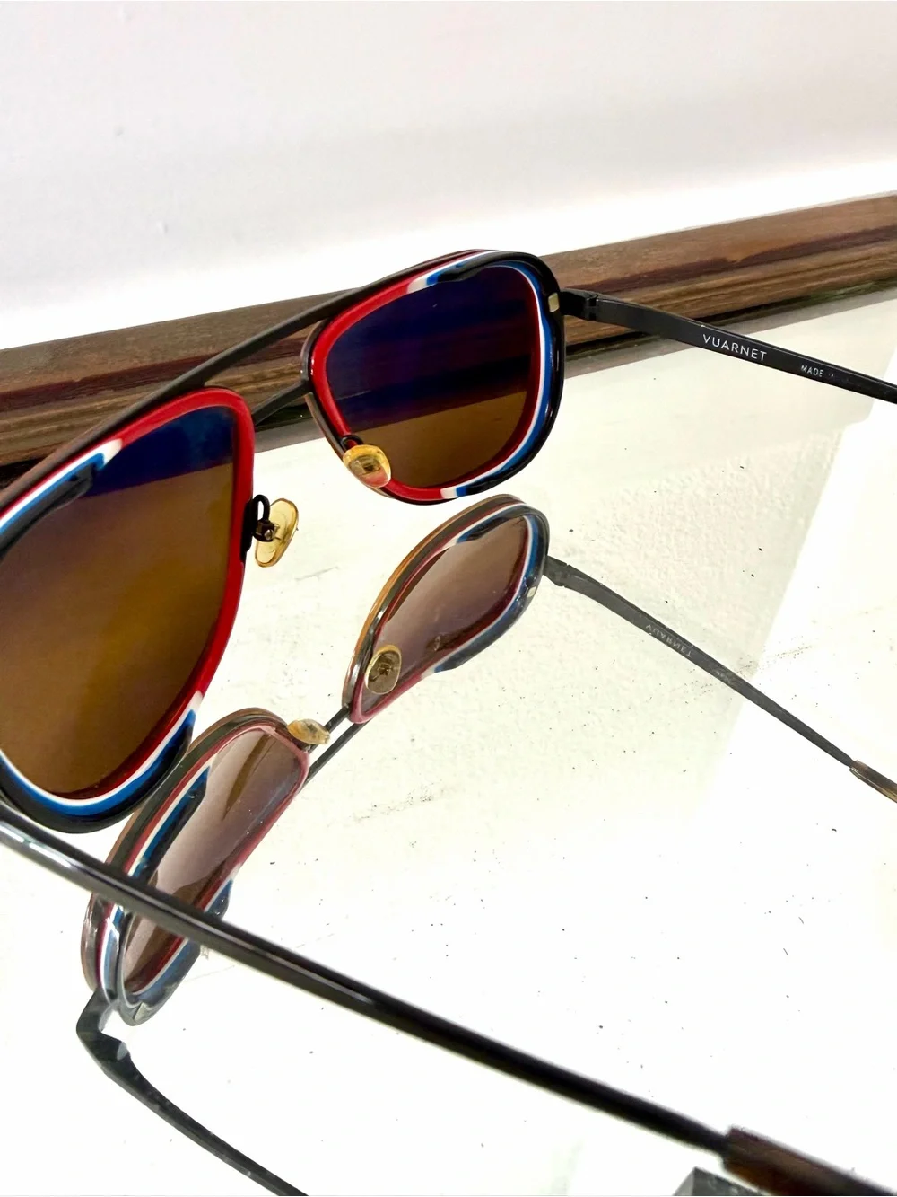 Vuarnet Glacier VL2111 0002 Tortoise Tri-Color Pilot Sunglasses France